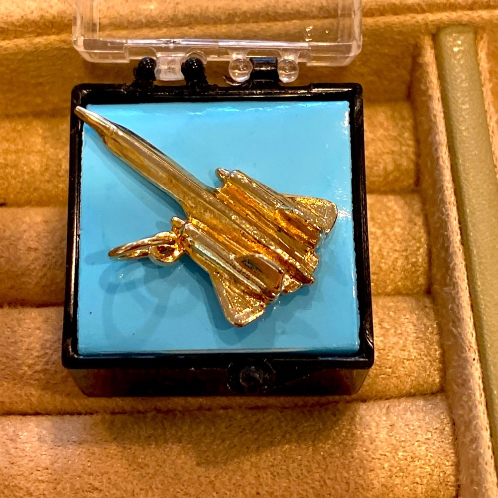 Gold NASA Rocket Pendant Charm